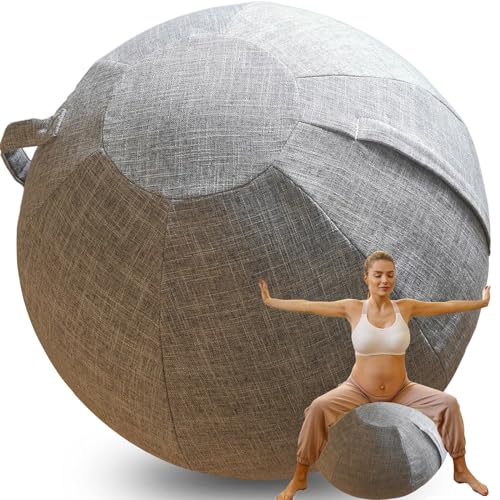 WTZHHK Gymnastikball Stoff Cover für Sitzball Sitzball Büro Yoga Stuhl Schwangerschaft & Home Gym Stilvoll und funktional【Keine Bälle enthalten】 (Color : Gray, Size : 65CM) von WTZHHK