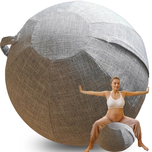 WTZHHK Gymnastikball Stoff Cover für Sitzball Sitzball Büro Yoga Stuhl Schwangerschaft & Home Gym Stilvoll und funktional【Keine Bälle enthalten】 (Color : Gray, Size : 75CM) von WTZHHK