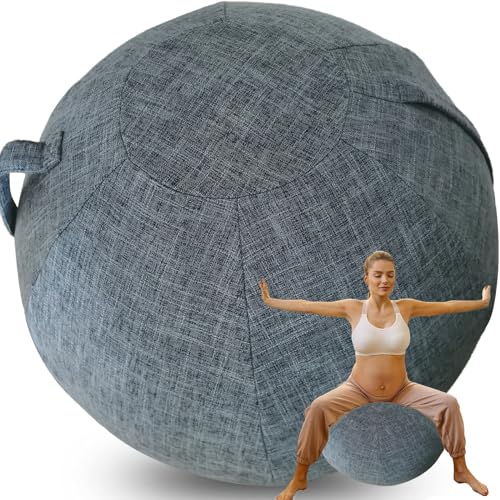 WTZHHK Gymnastikball Stoff Cover für Sitzball Sitzball Büro Yoga Stuhl Schwangerschaft & Home Gym Stilvoll und funktional【Keine Bälle enthalten】 (Color : Navy Blue, Size : 65CM) von WTZHHK