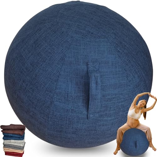 WTZHHK Sitzball Abdeckung 65cmØ/55cmØ, Schutzhülle Für Gymnastikball, Yoga Ball Abdeckung,Balance Ball Abdeckung, Für Schwangerschaft, Fitness, Yoga (Kein Gymnastikball) (Color : Blue, Size : 55CM) von WTZHHK