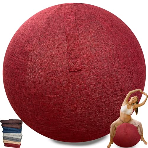 WTZHHK Sitzball Abdeckung 65cmØ/55cmØ, Schutzhülle Für Gymnastikball, Yoga Ball Abdeckung,Balance Ball Abdeckung, Für Schwangerschaft, Fitness, Yoga (Kein Gymnastikball) (Color : Red, Size : 65CM) von WTZHHK