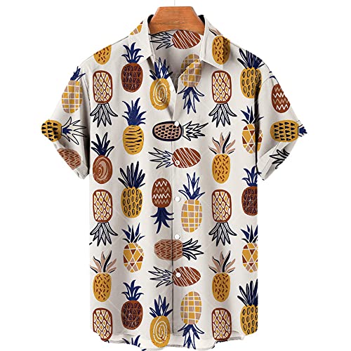 WUCHONGSHUAI Herren Hawaiihemd Kurzarm - Herren Freizeithemd Hawaiian Aloha Shirts Kurzarm Blumendruck Sommer Schnelltrockn von WUCHONGSHUAI