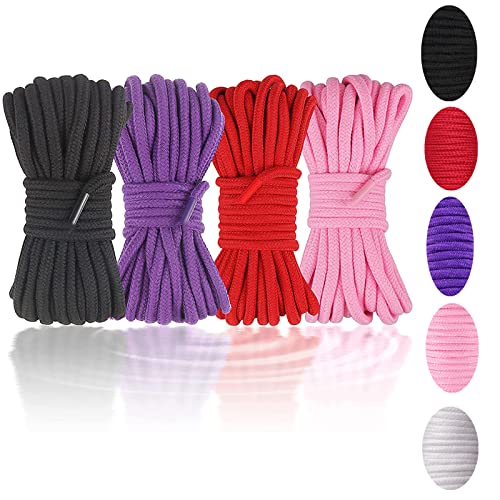 WUWYOUWL Weiches Baumwollseil, 10 m / 8 mm Universal-Seil-Handwerksseil, Dicker Baumwollfaden (Schwarz+Rot+Violet+Rosa) von WUWYOUWL