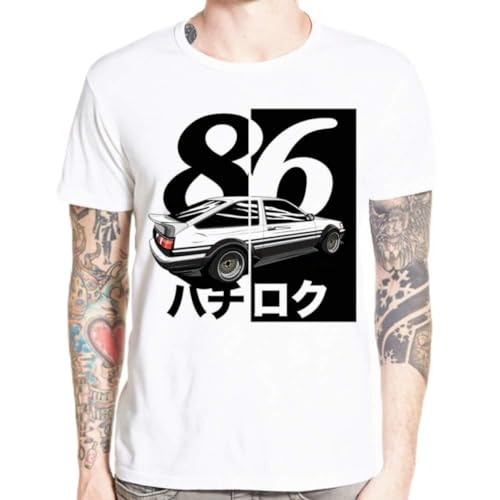 WWDDVH Herren Print Drift T-Shirt O-Ausschnitt Kurzarm Summer Casual AE86 Initial D T Shirt von WWDDVH