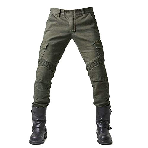 WWSUNNY Herren Slim Fit Motorrad Jeans Mit Protektoren Knie und Hüftprotektoren Stretch Slim Fit Denim Motorradhose Anti-Fall Straight Fit Cargo Motorradjeans Schutzhose von WWSUNNY