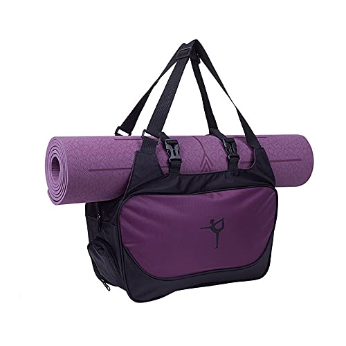 WWZZXX Multifunktionale Sport-Yogamatte Rucksack, wasserdichte Yoga Pilates Mattentasche, verstellbare Riemenhandtasche (nur Tasche) Purple Large von WWZZXX