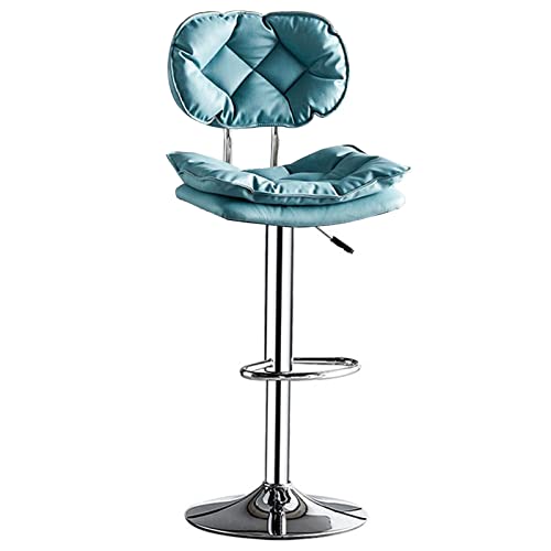 WXHLH Drehbarer Barstuhl für Schönheitsmaniküre, Heimdekorationshocker mit verstellbarem Griff, Fußstütze und Gestell, Sitzhöhe 63–83 cm (Farbe: Blau) wwyy von WXHLH