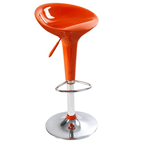 WXHLH Fallsicherer PP-Lift-Barhocker Home Beauty Salon Drehstuhl Bequeme Fußstütze Stabile Basis, höhenverstellbar 64,5–83,5 cm (Farbe: Orange) wwyy von WXHLH