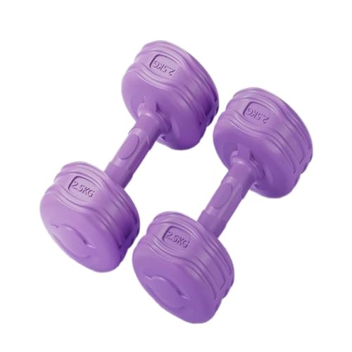 Dumbbells Hantel Damen Fitness Heimfitness Trainingsgerät Armmuskeltraining Gummibeschichtete Kleine Hantel Hantelset (Color : Purple, Size : 4kg) von WXHQF