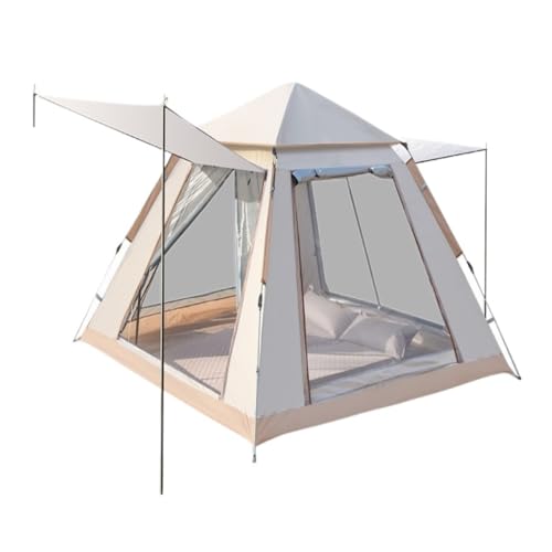 Zelt Vollautomatisches, Schnell Zu Öffnendes Campingzelt Mit Vier Seiten, Tragbares Außenzelt, Zwei-Zimmer- Und Zwei-Wohn-Zelt Zelte (Color : White, Size : A) von WXHQF