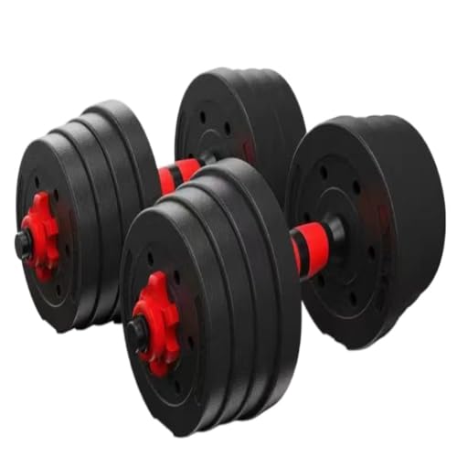 Hantel Hantel-Herren-Fitnessgeräte, Heimfitness-Kombination, verstellbares Gewicht, Paar gummierte Hanteln Dumbbell (Color : Red, Size : 80kg) von WXHZHQ