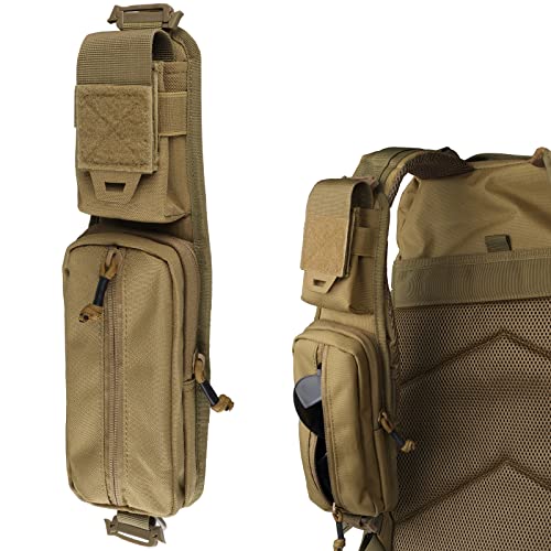 WYNEX Molle Zubehör Tasche mit Reißverschlusstasche, Rucksack Riemen Tasche Schultergurt Molle Befestigung Taktische Zubehör Tasche Schulter Starps Reißverschlusstasche zusätzliche Handy-Halter von WYNEX