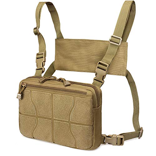 WYNEX Recon Kit Tasche, Tactical Combat Chest Pack Molle Weste Taschen Vordertasche Tarnung Airsoft Harness Holster Daypack EDC Carry Pouch von WYNEX