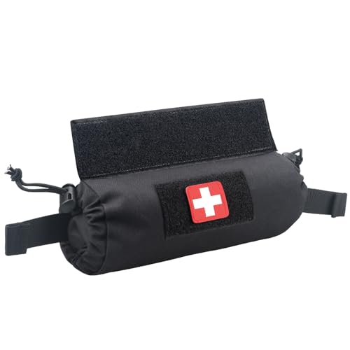 WYNEX Tactical Erste Hilfe Drop Dump Pouch, Medizinische Trauma Roll Up Drop Pouch EMT IFAK Sub Abdominal Tragetasche mit Hook-N-Loop für JPC CPC AVS Vest Chest Rig Plate Carrier Airsoft von WYNEX