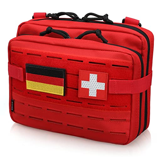 WYNEX Tactical Molle Admin-Tasche im lasergeschnittenen Design, Utility-Taschen Molle Attachment Military Medical EMT Organizer Rot von WYNEX