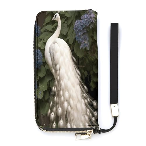WYUSPGK Geldbörse aus PU-Leder, weißer Pfauen-Druck, Kartenhalter, große Kapazität, lange Geldbörse für Frauen, Handheld-Clutch, Stil, 20 x 10,5 cm, modern, Stil:, 20x10.5cm, Modern WYUSPGK Geldbörse aus PU-Leder, weißer Pfauen-Druck, Kartenhalter, große Kapazität, lange Geldbörse für Frauen, Handheld-Clutch, Stil, 20 x 10,5 cm, modern, Stil:, 20x10.5cm, Modern von WYUSPGK