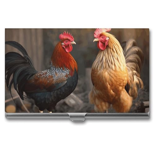 WYUSPGK Visitenkartenetui aus Metall, Hahn- und Huhn-Druck, Visitenkartenhalter, Etui für Männer und Frauen, XB0608021, Hahn und Huhn, Einheitsgröße, Hahn und Huhn, Einheitsgröße WYUSPGK Visitenkartenetui aus Metall, Hahn- und Huhn-Druck, Visitenkartenhalter, Etui für Männer und Frauen, XB0608021, Hahn und Huhn, Einheitsgröße, Hahn und Huhn, Einheitsgröße von WYUSPGK