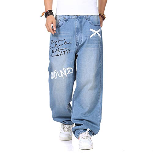 WYX Herren Jeans Mann Lose Jeans Hip Hop Skateboard Jeans Baggy Pants Jeans Hip Hop Herren Jeans,a,30 von WYX
