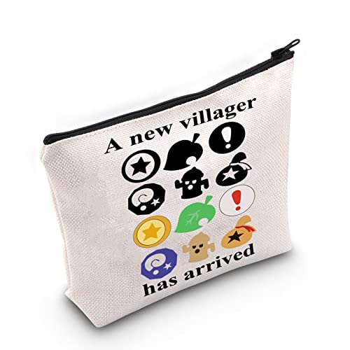 WZMPA Animal Games Kosmetiktasche ACNH Fans Geschenke Ein neuer Dorfbewohner hat angekommen Videospiel-Reißverschlusstasche für Frauen und Mädchen, New Villager, Passform von WZMPA