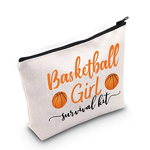 WZMPA Basketball-Make-up-Tasche für Mädchen, Basketball-Spieler, Geschenk für Basketball, Mädchen, Überlebensset, Make-up, Reißverschluss, Tasche, Basketball-Training, Geschenk, Basketball-Mädchen von WZMPA