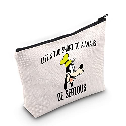 WZMPA Garsh Kosmetiktasche mit Hundemotiv, mit Reißverschluss, Aufschrift "Life Is Too Short To Be Serious", Life Is Too Short von WZMPA