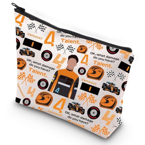 WZMPA Lando Kosmetiktasche Racing Lando Fans Geschenke Ok What Damage Do You Have Talent Lando Zipper Pouch Bag Racing Merchandise, 4 Geschichten, Passform: von WZMPA