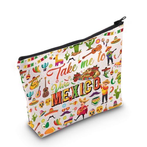 WZMPA Mexiko-Stadt-Reisetasche, mexikanisches Urlaubsgeschenk, "Take Me To Mexico", Reißverschluss, Mexiko-Tour-Merchandise-Artikel, Take Mexico 2 von WZMPA