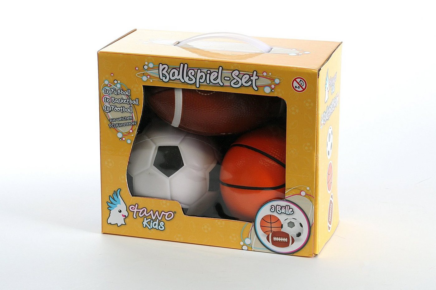Wackadoo Living Fußball 3er Kinder-Ball-Set, für Fußball, Basketball und Football von Wackadoo Living