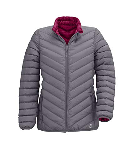 Wäfo Damen Galtür Daunenwendejacke, anthrazit/Beere, 38 von Wäfo