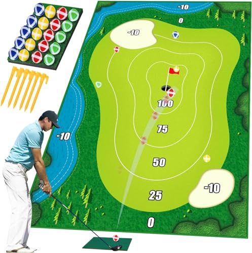 Minigolf für Zuhause, Wahohouse Battle Royale Golf Spiele Lässiges Golfspiel Set mit 20 Golfbällen und 1 Chipping-Matte Indoor Outdoor Golf Schlagmatte für Familie Kinder Outdoor Spielgeräte(150*80cm) von Wahohousee