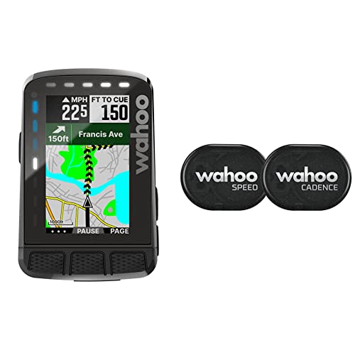 Wahoo ELEMNT ROAM V2 GPS-Fahrradcomputer & Wahoo RPM Geschwindigkeits- und Trittfrequenzsensor, Bluetooth/ANT+ von Wahoo Fitness