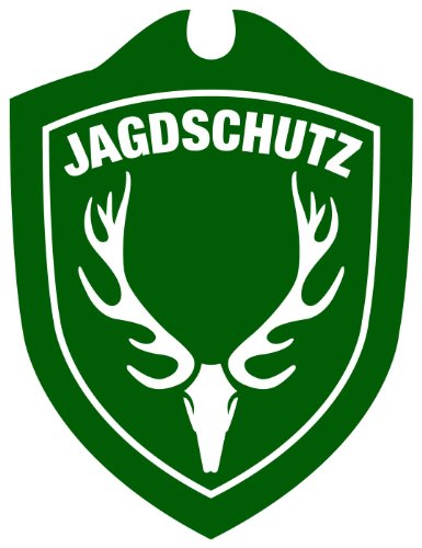 Waidmannsbruecke Jagdschutz Hubertushirsch Autoschild, Wald Grün, One Size von Waidmannsbruecke