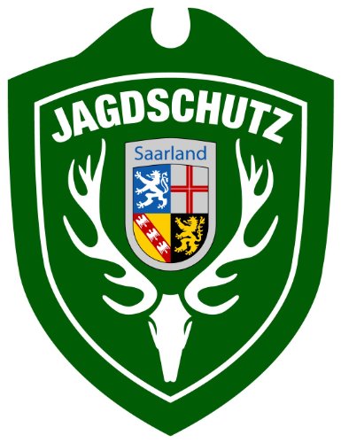 Waidmannsbruecke Erwachsene Jagdschutz Saarland Autoschild, Grün, One Size von Waidmannsbruecke