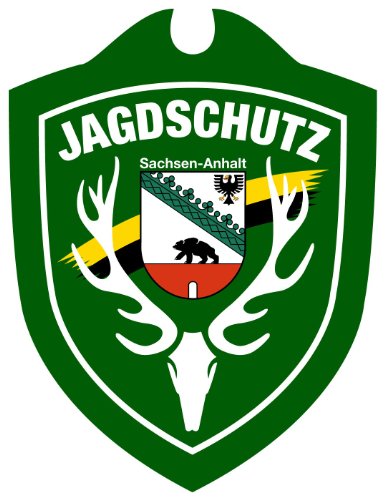 Waidmannsbruecke Unisex – Erwachsene Jagdschutz Sachsen-Anhalt Autoschild, Grün, One Size von Waidmannsbruecke