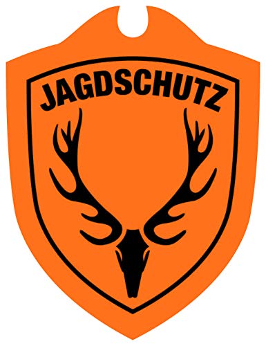Waidmannsbruecke Jagdschutz Hubertushirsch Jagd Auto Schild, Signal Orange, 1 SZ von Waidmannsbruecke