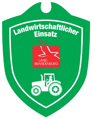 Waidmannsbruecke Unisex – Erwachsene Landwirtschaftlicher Einsatz Brandenburg Autoschild, Grün, 1 SZ von Waidmannsbruecke