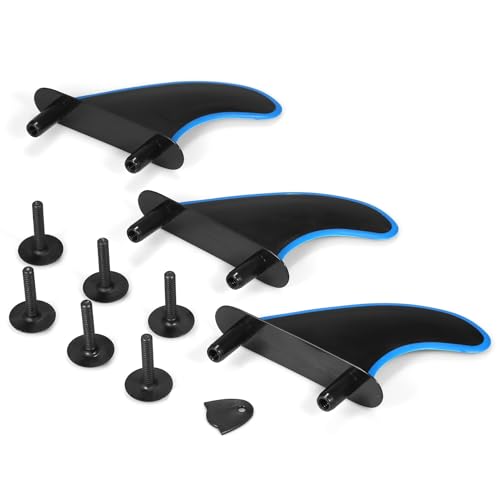 Wakects 3er Set Surfboard Fins, 4.5 Zoll Surfboardflossen weiche Surfbrett Flossen mit Schrauben für Longboard Surfzubehör (Typ 2) von Wakects