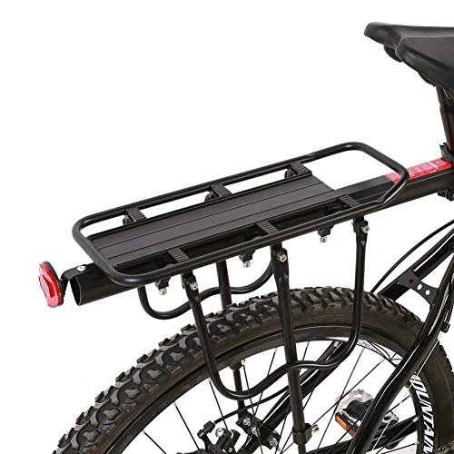Wakects Aluminiumlegierung Gepäckträger Einstellbare Fahrradgepäckträger, Fahrradträger Racks für Mountainbike und Fahrrad, schwarz, Bearing 25kg von Wakects