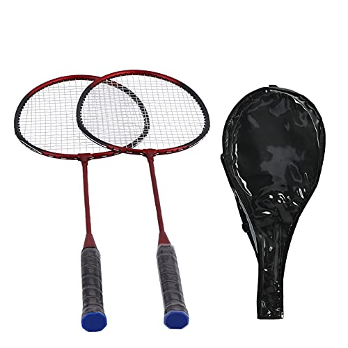 Wakects Badmintonschläger Set 2er Profi Kohlefaser ultraleichte 22 Pfund Badminton Racket Federballschläger mit Schlägertasche für Anfänger Sport Training,SG8005 von Wakects