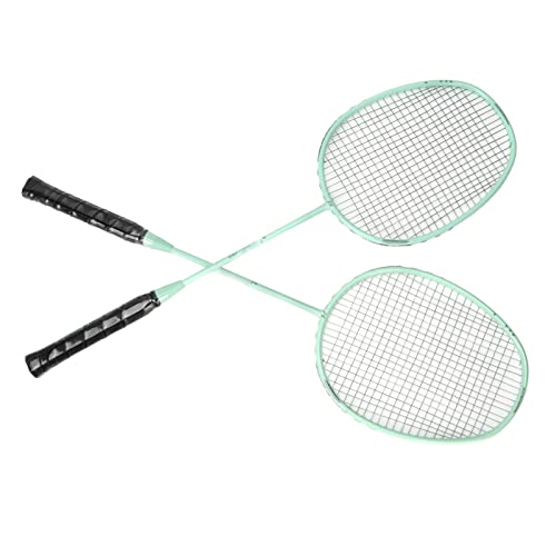 Wakects Badmintonschläger Sport 2er Set,Federballschläger Leichte Glas Carbon Legierung Badminton Racket mit Nylongriff und Schlägertasche für Anfänger,Türkis K168 von Wakects