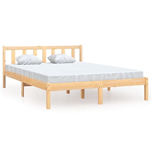 Wakects Bett Holzrahmen Massives Kiefernholz Plattformbett mit Holz Robust und langlebig für Schlafzimmermöbel für eine Matratze von 160 x 200 cm von Wakects