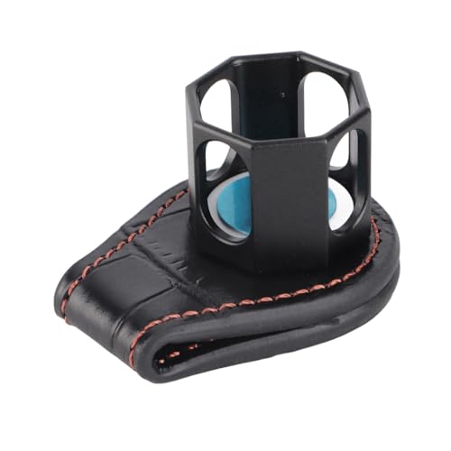 Wakects Billard -Kreidehalter, Aluminiumlegierung und Ledermaterial Magnetic Clip Octagonal Pool Cues Case für Snooker -Tool, Tragbares Essentielles Zubehör mit Verschleiß -Proof von Wakects