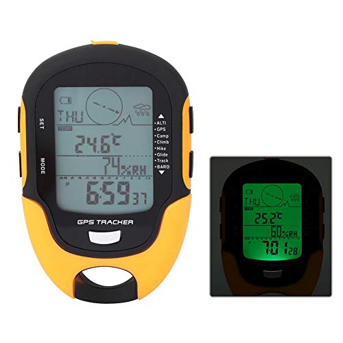 Wakects Digitaler Barometer-Höhenmesser, multifunktional, digital, GPS, Höhenmesser, Barometer, Kompass, tragbar, für Camping, Outdoor, Wandern, Höhenmesser mit Taschenlampe von Wakects