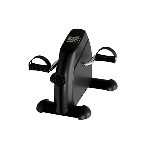 Wakeman Fitness Fahrradpedaltrainer unter dem Schreibtisch, Physiotherapie oder Fitnesstraining für Arme und Beine mit LCD-Display, Kalorienzähler, Schwarz, 1-(Pack) von Wakeman