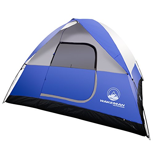 Wakeman Unisex-Erwachsene Tent by, wasserabweisendes Kuppelzelt für Camping, mit abnehmbarem Regennetz und Tragetasche, Rebel Bay 6 Personen Zelt Outdoors (blau) von Wakeman