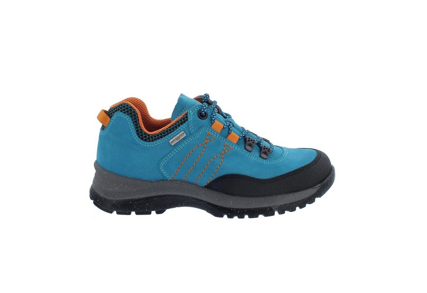 Waldläufer H-Momo Outdoor-Schuh, Gummi Velour Sport, -Net, schw. / türkis, Weite Schnürschuh von Waldläufer