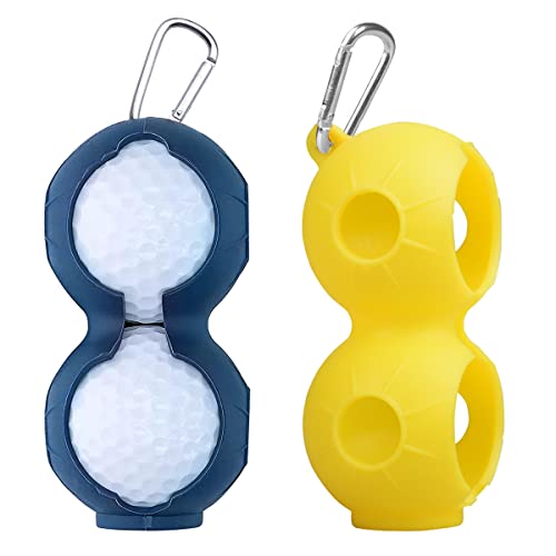 2X Golfballhalter aus Weichem Silikon, Waldspring Silikonhülle für Golfbälle, Golfball-Silikonhülle mit Aluminiumhaken, Golfball Schutzhülle von Waldspring