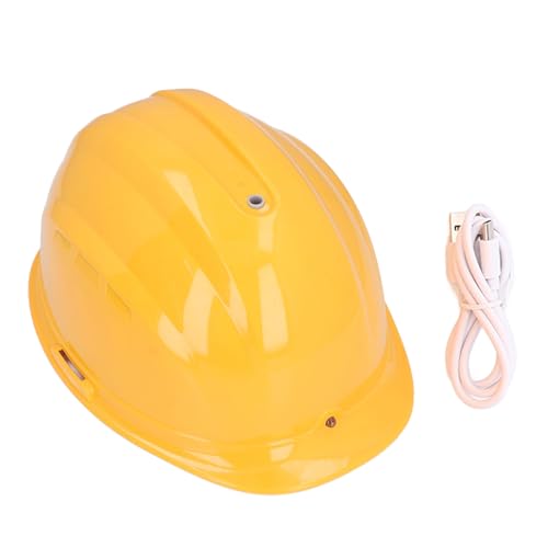 Walfront Kühllüfter Berühmtheit Kühlung Sicherheitsbauton Helm Industrialer Helm Wiederaufladbar Abnehmbar 7000mAh mit Scheinwerfer Gelb von Walfront