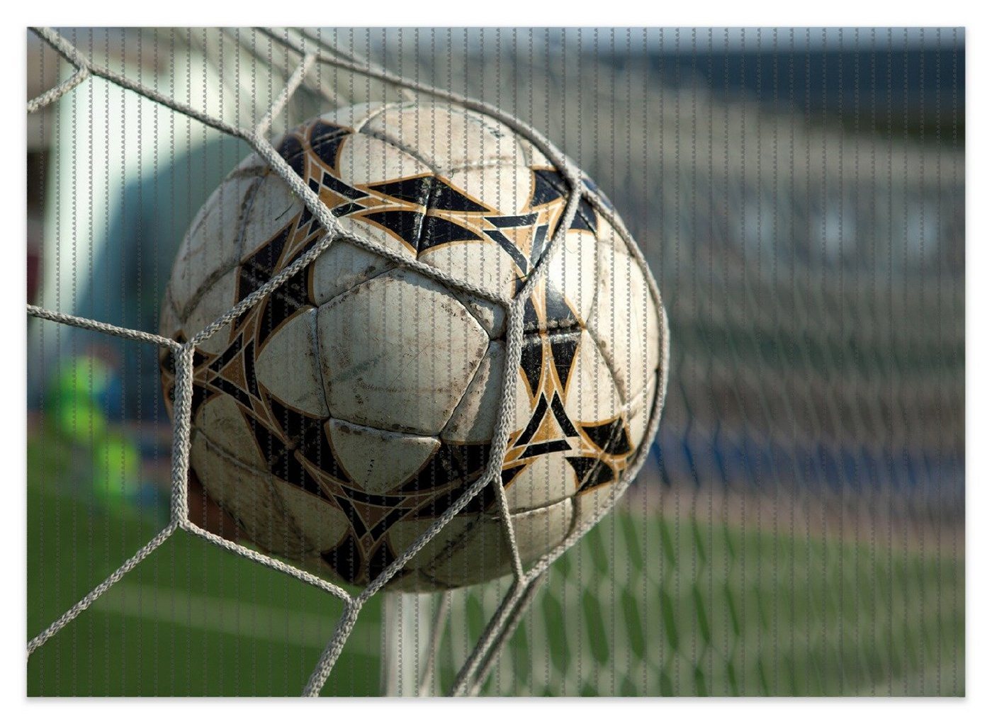 Schaum-Badematte Fußball - Ball im Tor - Bolzplatz Wallario, Höhe 5.5 mm, rutschhemmend, geeignet für Fußbodenheizungen, Polymer-Schaum, rechteckig von Wallario