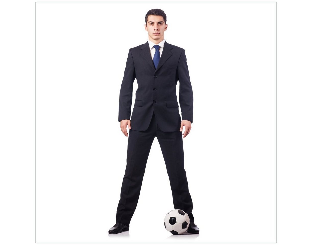 Wallario Acrylglasbild, Fußball Business - Geschäftsmann mit Ball, in verschiedenen Ausführungen von Wallario
